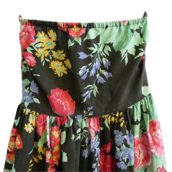 Vintage Floral Midi Halter Sundress Avon Fashions Full Button Front Fit Flare M - Picture 8 of 11